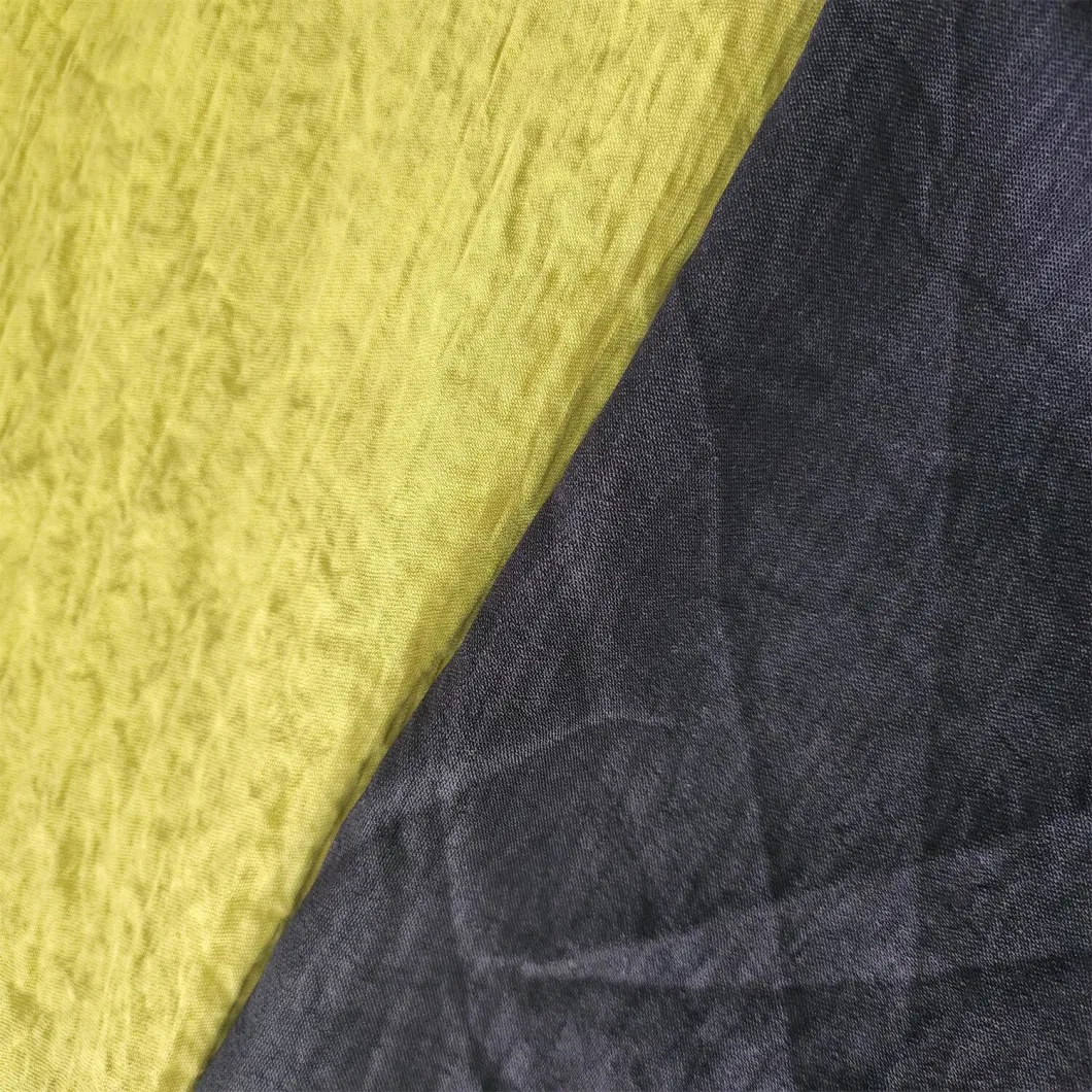 100% Polyester Fabric 180d Cey Air Flow Dyed Ironless Crinkle Plain Weave Crepe Fabric