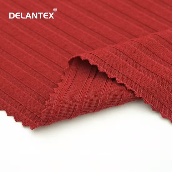 Tessuto elasticizzato lavorato a maglia a coste doppie spazzolate 95% poliestere 5% elastan